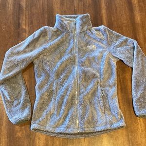 North face fleece, size women’s XS, color grey with purple tint & blingy zipper